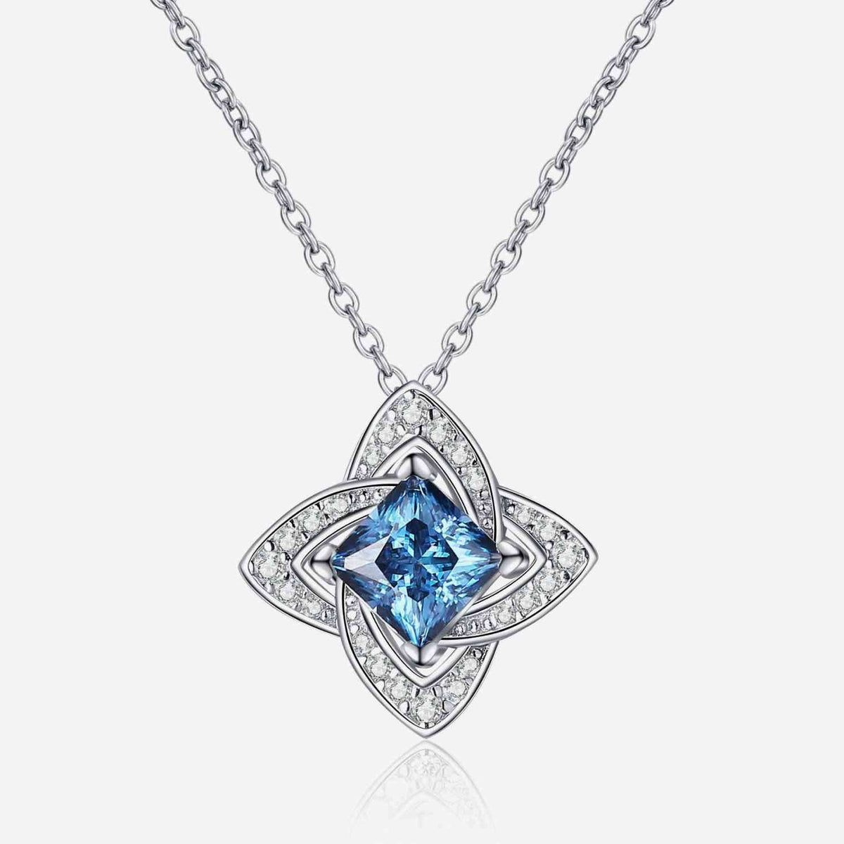 1 Carat Moissanite Floral Pendant Necklace