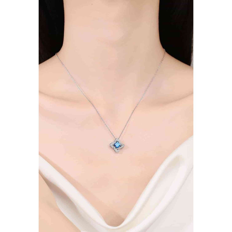 1 Carat Moissanite Floral Pendant Necklace