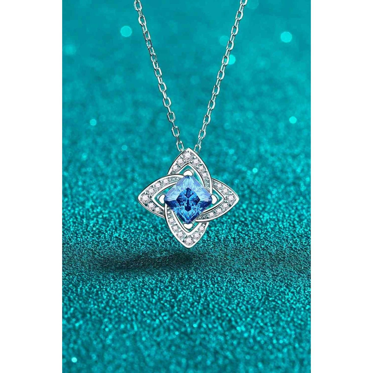 1 Carat Moissanite Floral Pendant Necklace