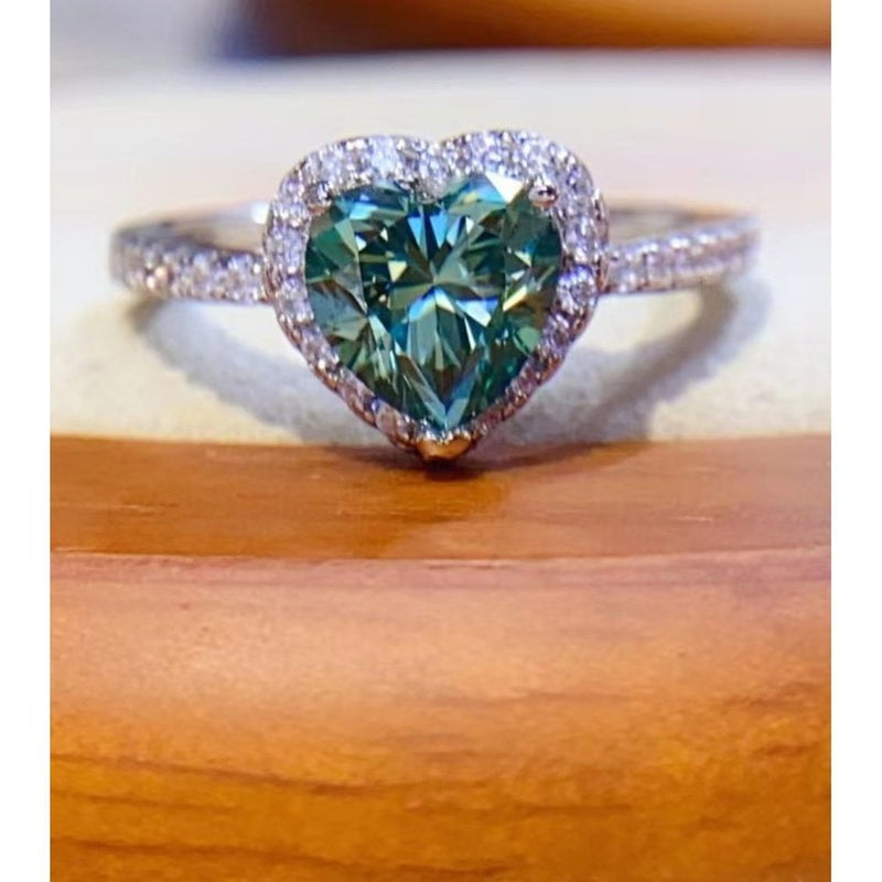 1-Carat Moissanite Heart Ring