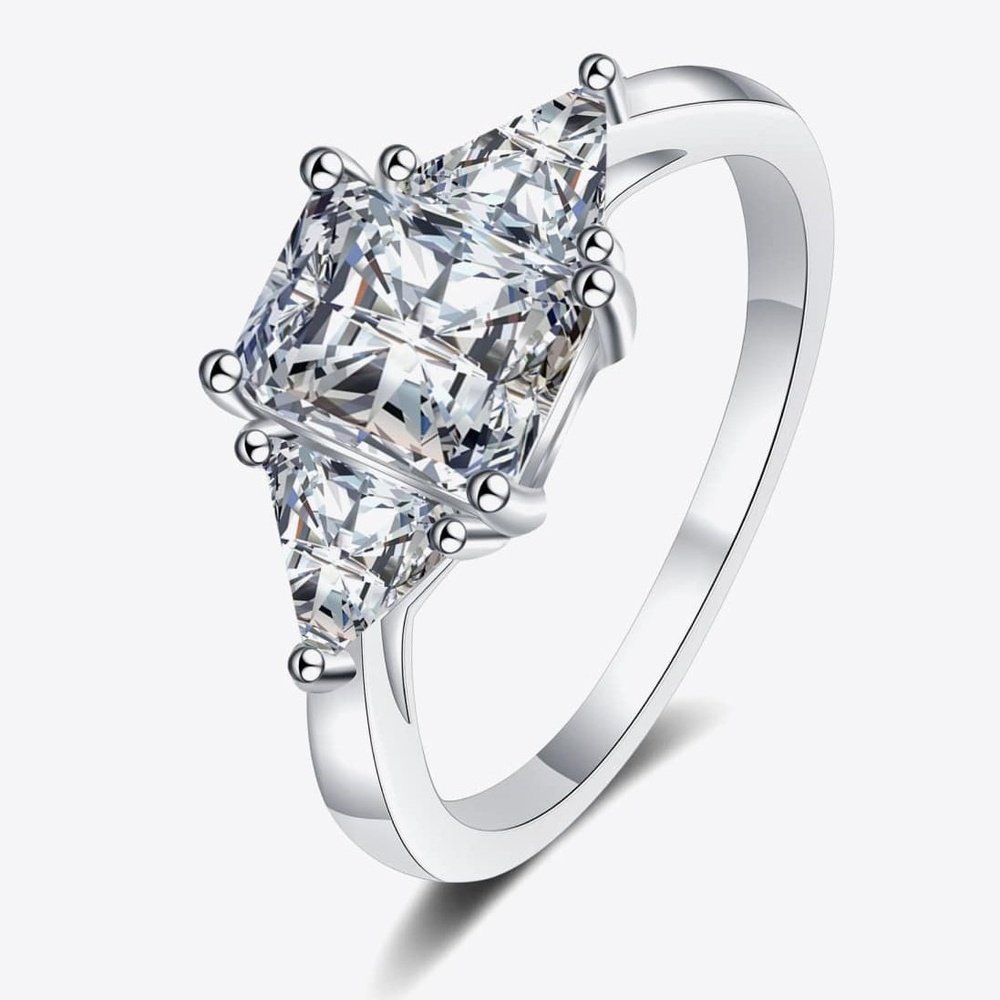 3 Carat Moissanite 925 Sterling Silver Rhodium-Plated Ring