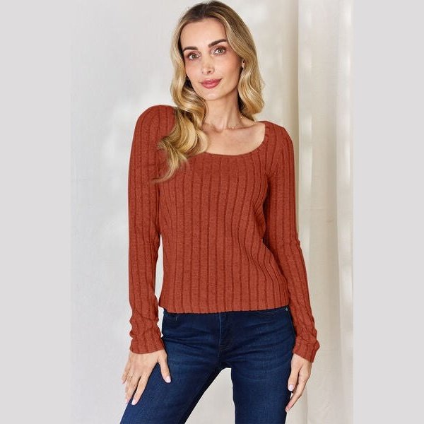 Basic Bae Full Size Ribbed Long Sleeve T-Shirt