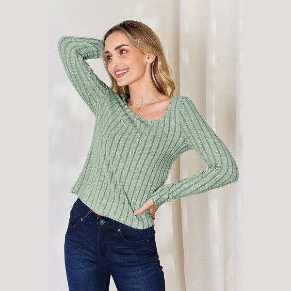 Basic Bae Full Size Ribbed Long Sleeve T-Shirt