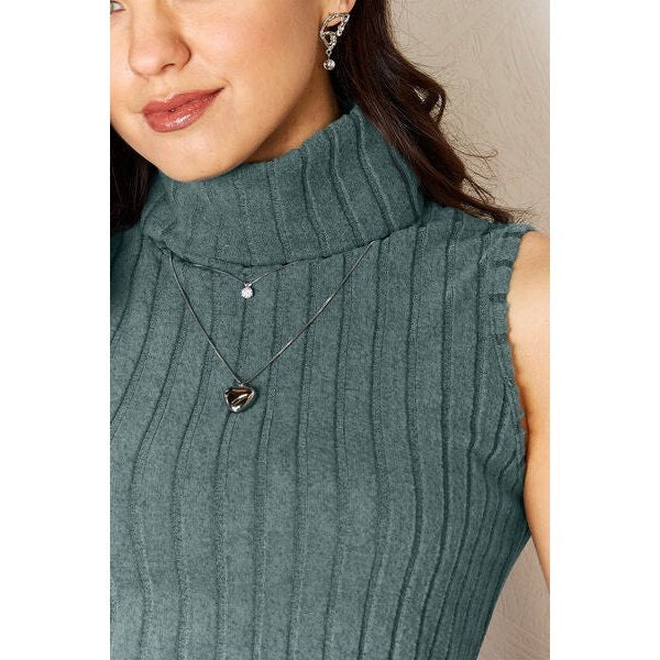 Basic Bae Full Size Ribbed Turtleneck Tank