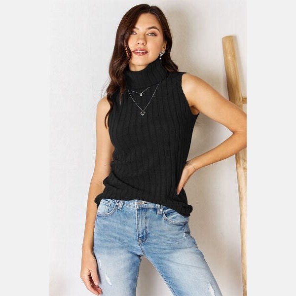 Basic Bae Full Size Ribbed Turtleneck Tank