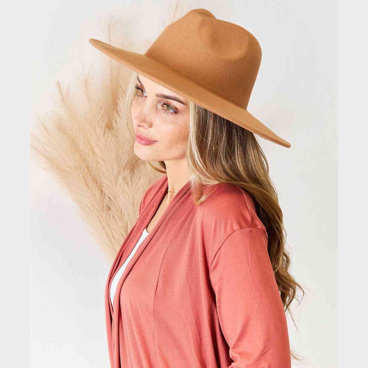 Fame Flat Brim Fedora Fashion Hat