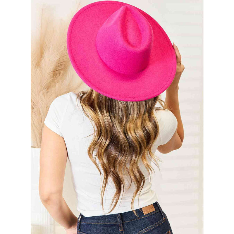 Fame Flat Brim Fedora Fashion Hat