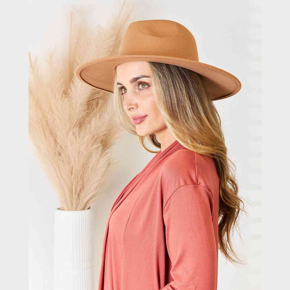 Fame Flat Brim Fedora Fashion Hat