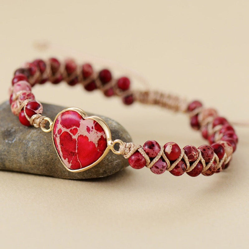 Handmade Heart Shape Natural Stone Bracelet