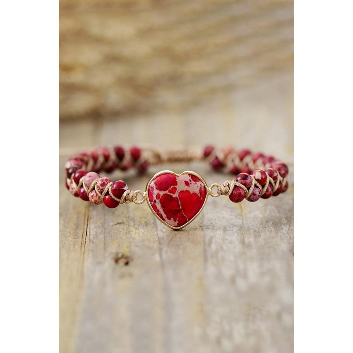 Handmade Heart Shape Natural Stone Bracelet