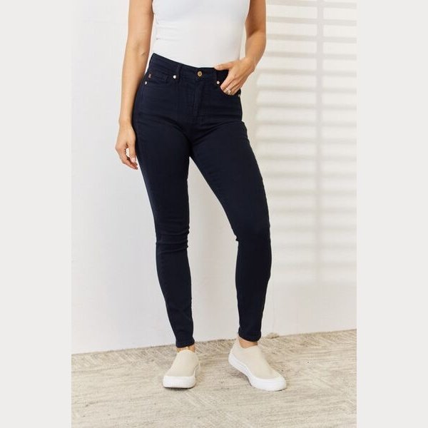 Judy Blue Full Size Garment Dyed Tummy Control Skinny Jeans