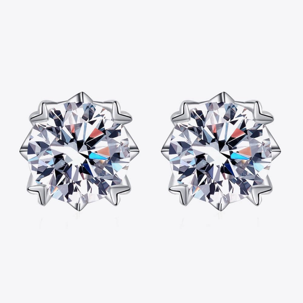 Mi Amore 4 Carat Moissanite Stud Earrings