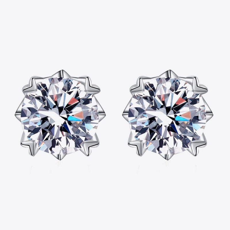 Mi Amore 4 Carat Moissanite Stud Earrings