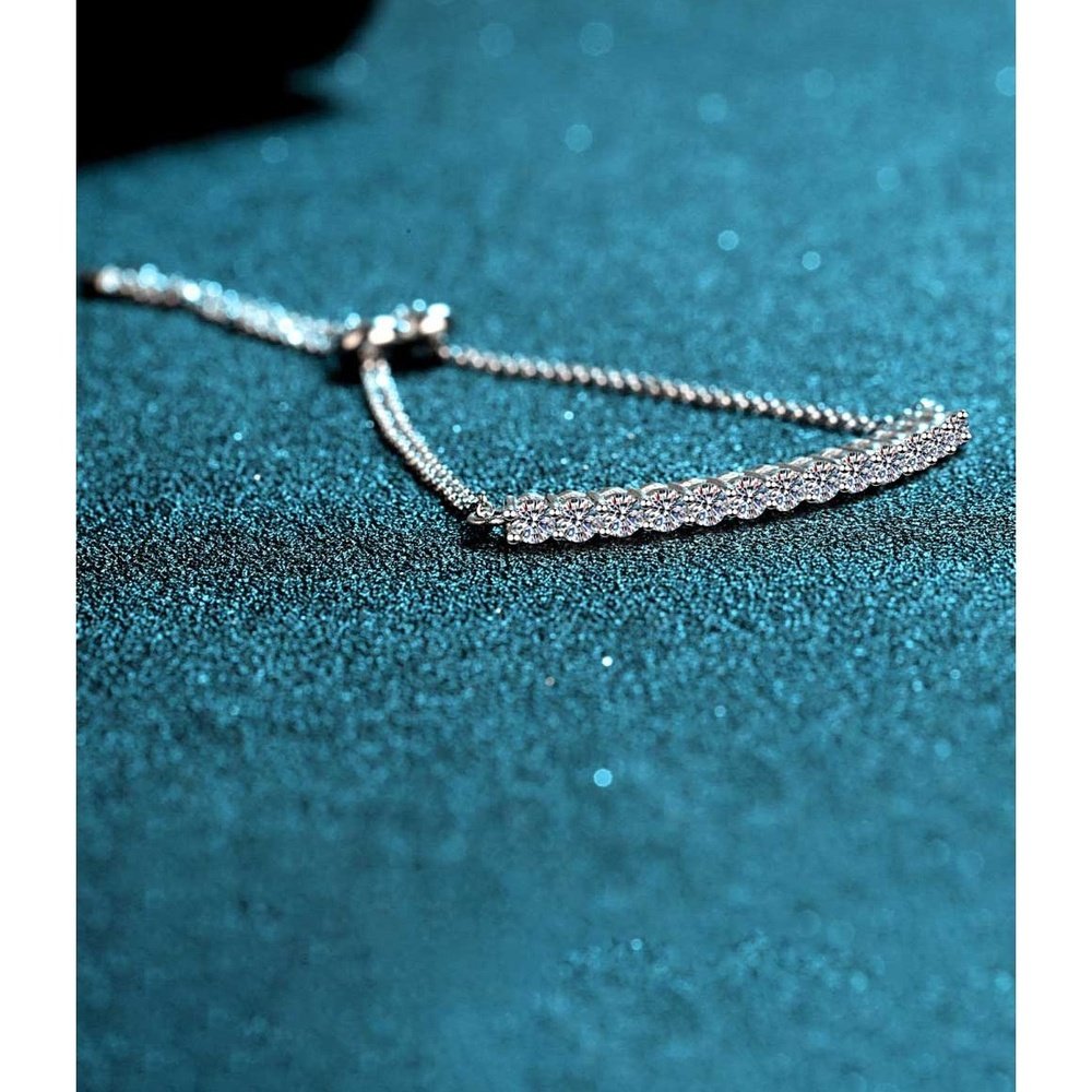 Moissanite Sterling Silver Bracelet