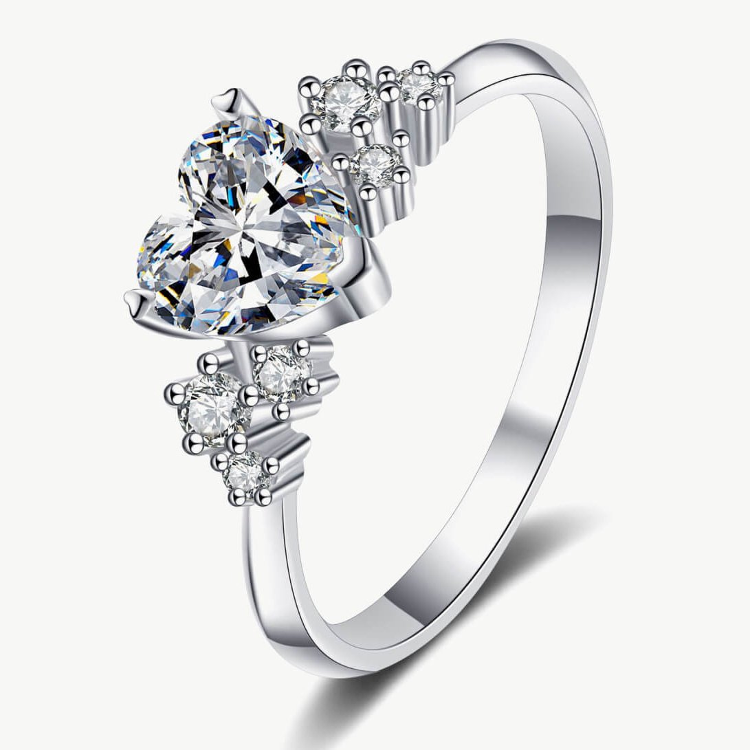 My Heart 1 Carat Moissanite Heart Ring