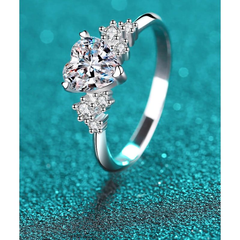 My Heart 1 Carat Moissanite Heart Ring