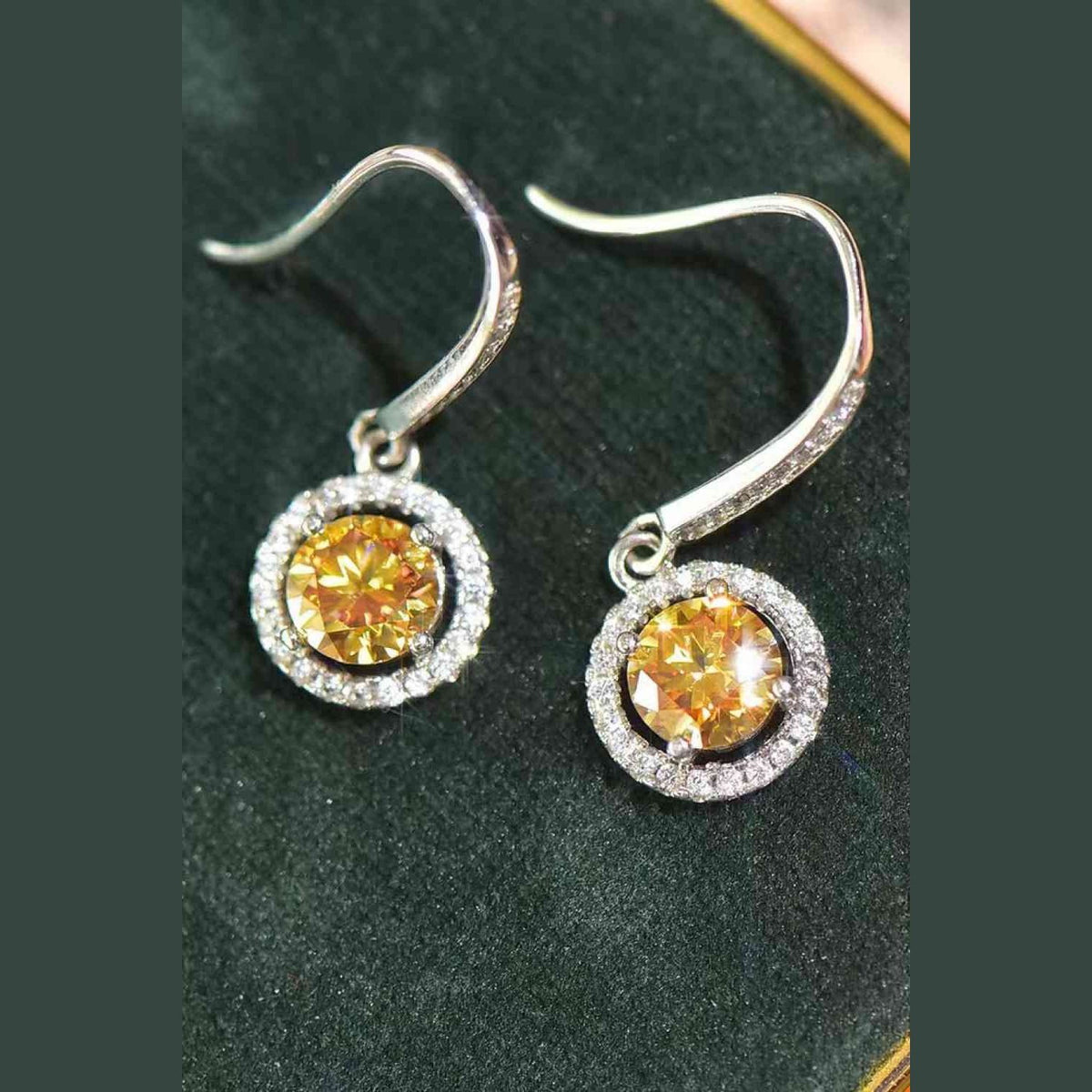 Platinum-Plated 2 Carat Moissanite Drop Earrings