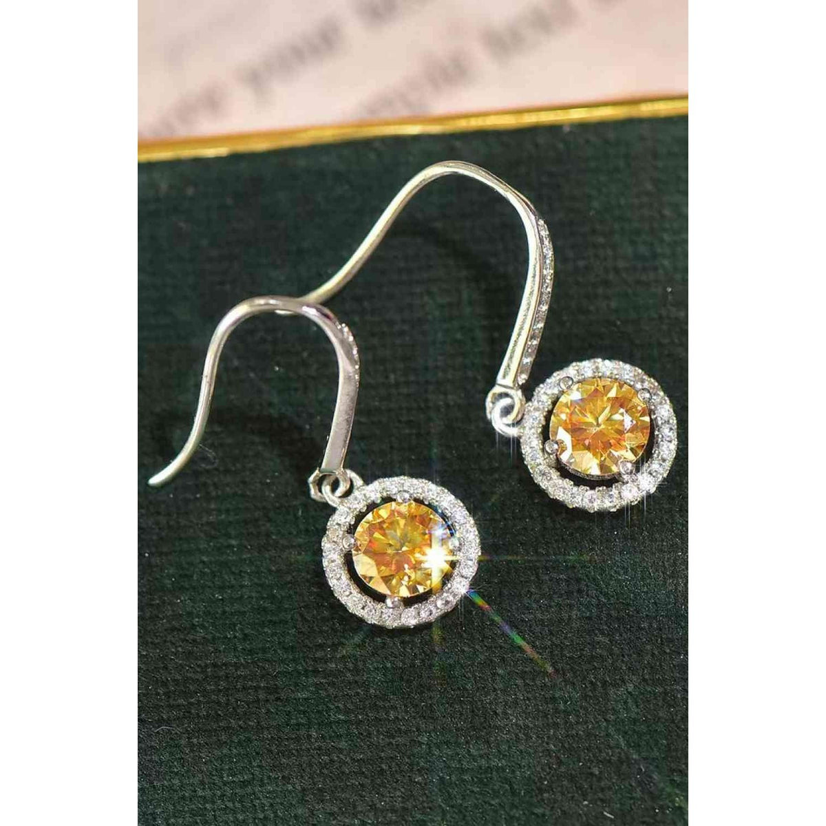 Platinum-Plated 2 Carat Moissanite Drop Earrings