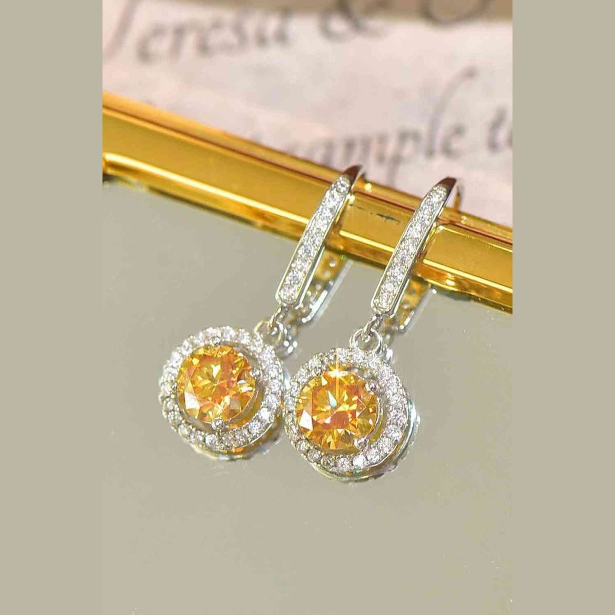 Platinum-Plated 2 Carat Moissanite Drop Earrings