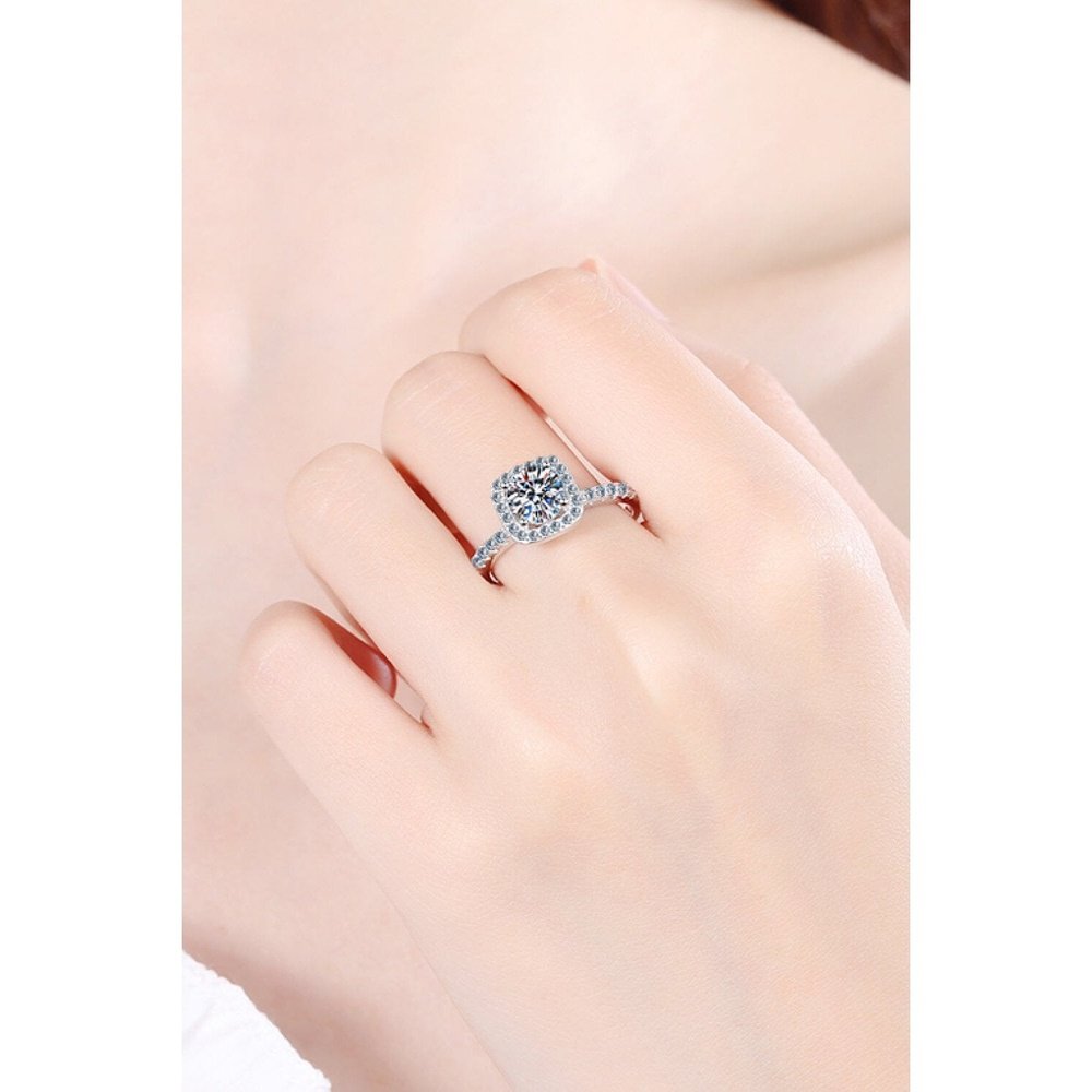 Glamor Girl Square Moissanite Ring