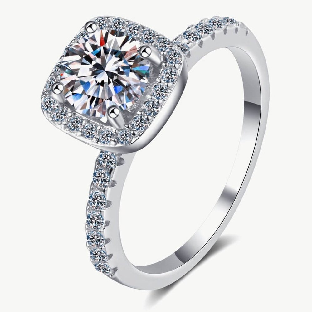 Glamor Girl Square Moissanite Ring