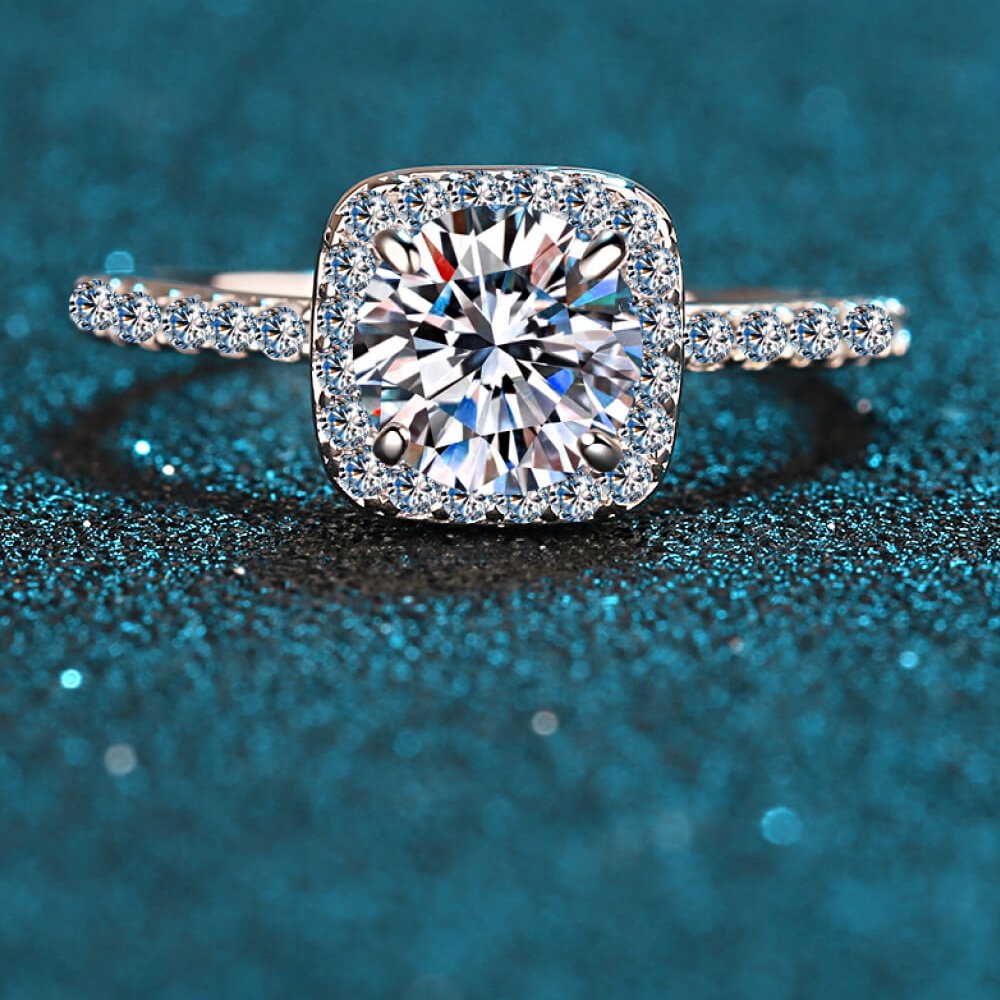 Glamor Girl Square Moissanite Ring